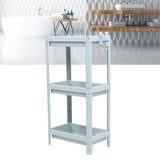 Bathroom Floor Storage Shelf Bathroom Storage Open Shelf Unit Freestanding Corner Rack Shelves Storage Rack Nordic Blue 3 Tier - Extra Image