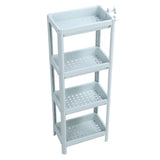 Bathroom Floor Storage Shelf Bathroom Storage Open Shelf Unit Freestanding Corner Rack Shelves Storage Rack Nordic Blue 4 Tier