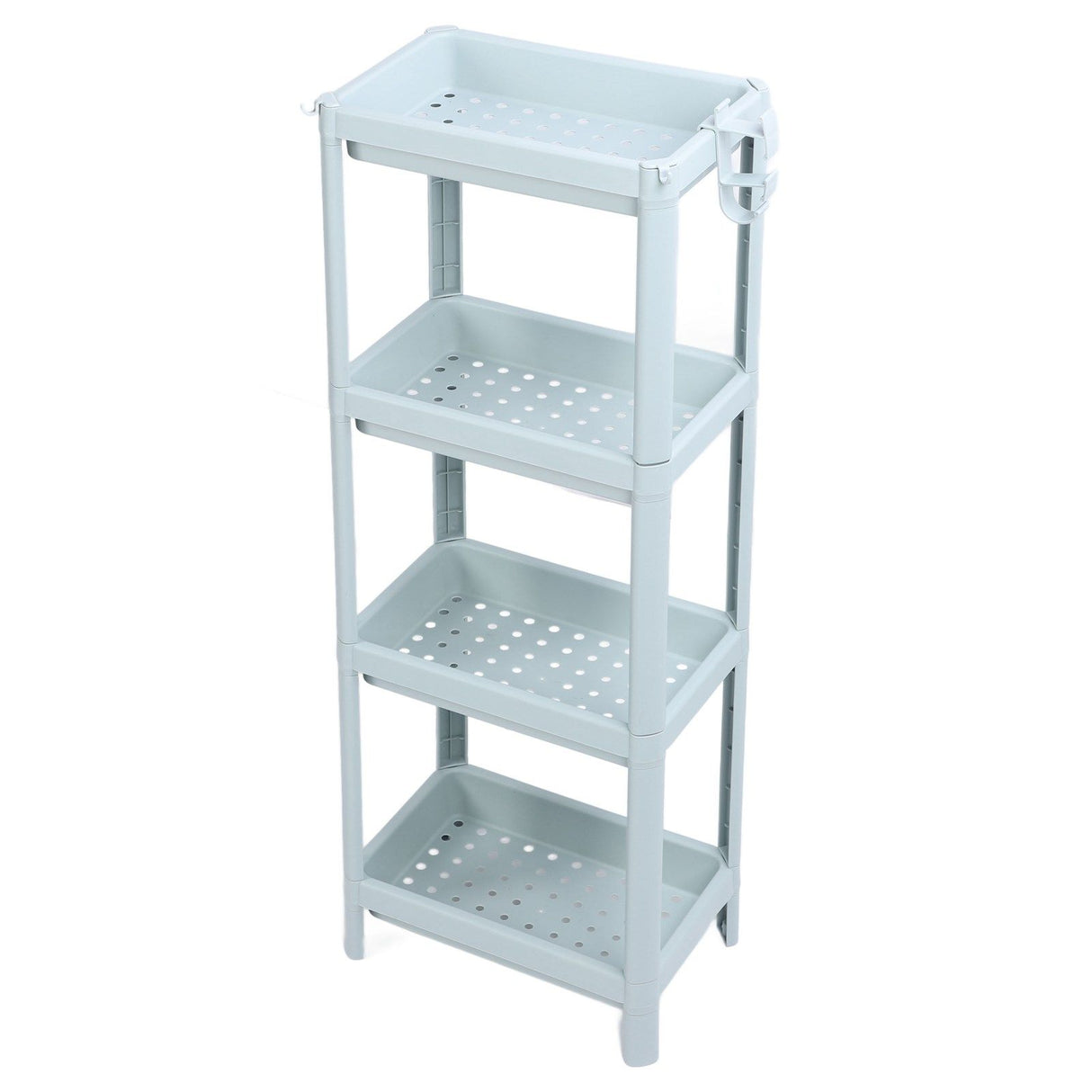 Bathroom Floor Storage Shelf Bathroom Storage Open Shelf Unit Freestanding Corner Rack Shelves Storage Rack Nordic Blue 4 Tier