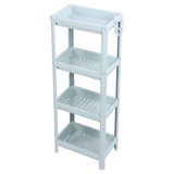 Bathroom Floor Storage Shelf Bathroom Storage Open Shelf Unit Freestanding Corner Rack Shelves Storage Rack Nordic Blue 4 Tier