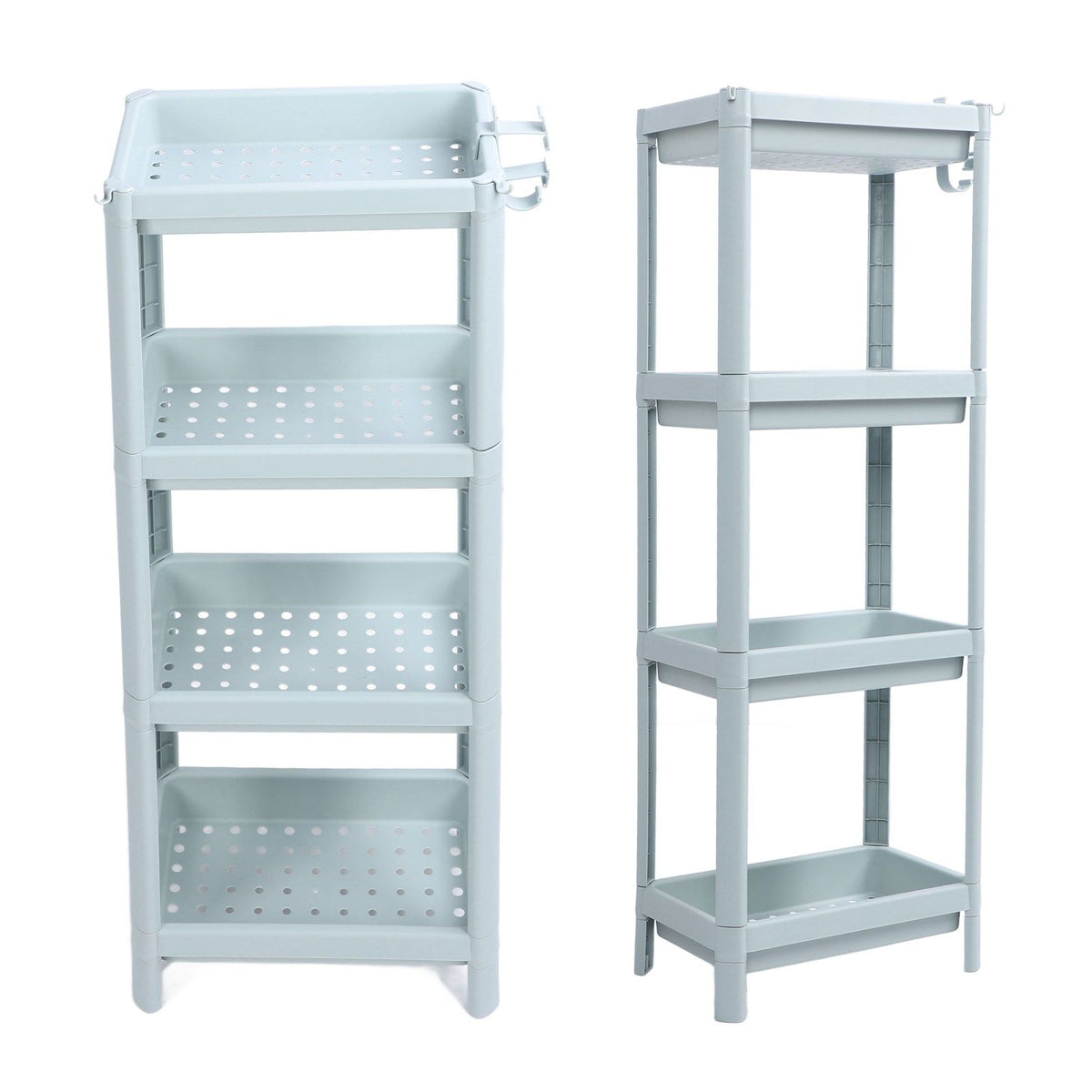 Bathroom Floor Storage Shelf Bathroom Storage Open Shelf Unit Freestanding Corner Rack Shelves Storage Rack Nordic Blue 4 Tier