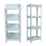 Bathroom Floor Storage Shelf Bathroom Storage Open Shelf Unit Freestanding Corner Rack Shelves Storage Rack Nordic Blue 4 Tier