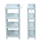 Bathroom Floor Storage Shelf Bathroom Storage Open Shelf Unit Freestanding Corner Rack Shelves Storage Rack Nordic Blue 4 Tier - Extra Image
