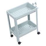 Bathroom Floor Storage Shelf Bathroom Storage Open Shelf Unit Freestanding Corner Rack Shelves Storage Rack Nordic Blue 2 Tier (with Wheels)