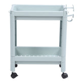 Bathroom Floor Storage Shelf Bathroom Storage Open Shelf Unit Freestanding Corner Rack Shelves Storage Rack Nordic Blue 2 Tier (with Wheels) - Top-Down View