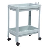 Bathroom Floor Storage Shelf Bathroom Storage Open Shelf Unit Freestanding Corner Rack Shelves Storage Rack Nordic Blue 2 Tier (with Wheels) - 45-Degree Angle