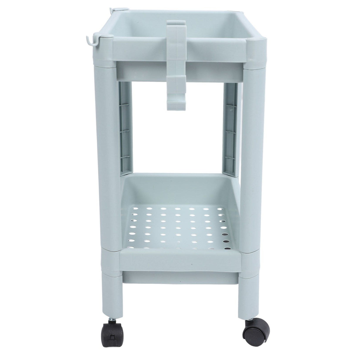 Bathroom Floor Storage Shelf Bathroom Storage Open Shelf Unit Freestanding Corner Rack Shelves Storage Rack Nordic Blue 2 Tier (with Wheels)