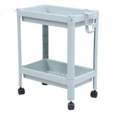 Bathroom Floor Storage Shelf Bathroom Storage Open Shelf Unit Freestanding Corner Rack Shelves Storage Rack Nordic Blue 2 Tier (with Wheels)