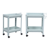 Bathroom Floor Storage Shelf Bathroom Storage Open Shelf Unit Freestanding Corner Rack Shelves Storage Rack Nordic Blue 2 Tier (with Wheels)