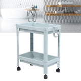 Bathroom Floor Storage Shelf Bathroom Storage Open Shelf Unit Freestanding Corner Rack Shelves Storage Rack Nordic Blue 2 Tier (with Wheels)