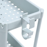 Bathroom Floor Storage Shelf Bathroom Storage Open Shelf Unit Freestanding Corner Rack Shelves Storage Rack Nordic Blue 2 Tier (with Wheels)