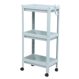 Bathroom Floor Storage Shelf Bathroom Storage Open Shelf Unit Freestanding Corner Rack Shelves Storage Rack Nordic Blue 3 Tier (with Wheels)