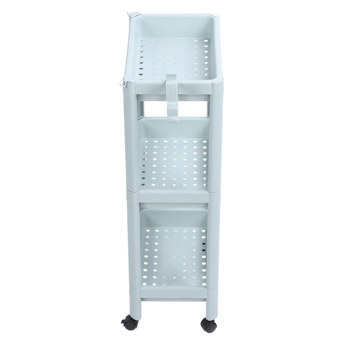 Bathroom Floor Storage Shelf Bathroom Storage Open Shelf Unit Freestanding Corner Rack Shelves Storage Rack Nordic Blue 3 Tier (with Wheels)