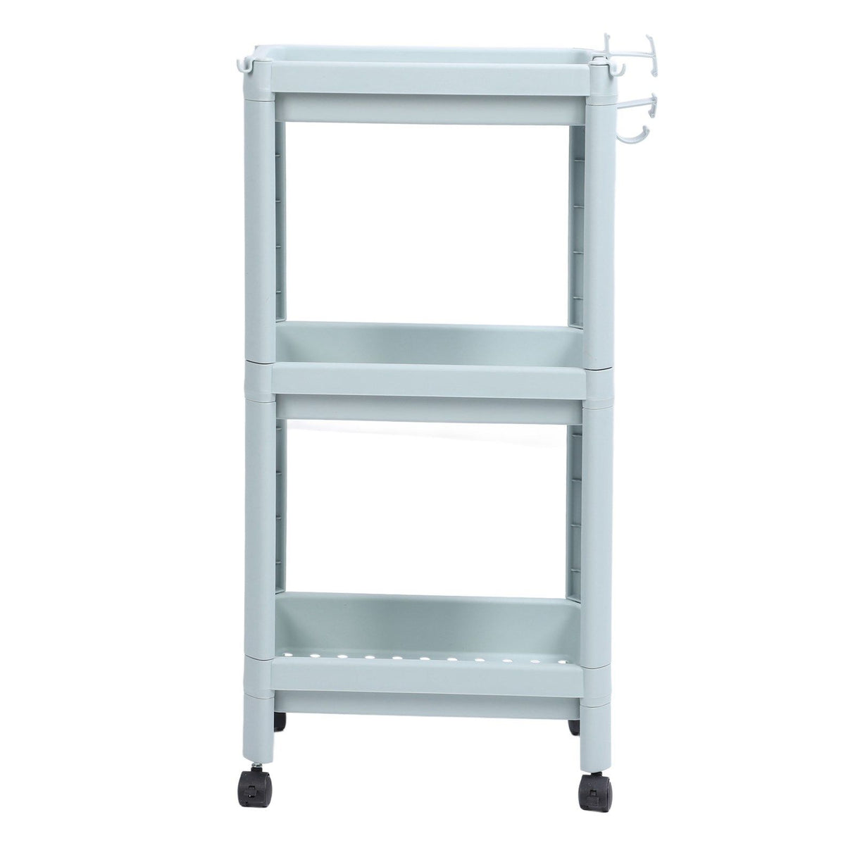 Bathroom Floor Storage Shelf Bathroom Storage Open Shelf Unit Freestanding Corner Rack Shelves Storage Rack Nordic Blue 3 Tier (with Wheels)