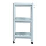 Bathroom Floor Storage Shelf Bathroom Storage Open Shelf Unit Freestanding Corner Rack Shelves Storage Rack Nordic Blue 3 Tier (with Wheels)