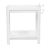 Bathroom Tower Shelf Plastic Freestanding Storage Rack Organizer Multifunctional Shelving Unit for Living Room Bedroom Kitchen White 2 Layers