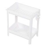 Bathroom Tower Shelf Plastic Freestanding Storage Rack Organizer Multifunctional Shelving Unit for Living Room Bedroom Kitchen White 2 Layers - Rear View