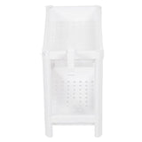 Bathroom Tower Shelf Plastic Freestanding Storage Rack Organizer Multifunctional Shelving Unit for Living Room Bedroom Kitchen White 2 Layers