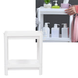 Bathroom Tower Shelf Plastic Freestanding Storage Rack Organizer Multifunctional Shelving Unit for Living Room Bedroom Kitchen White 2 Layers - Extra Image