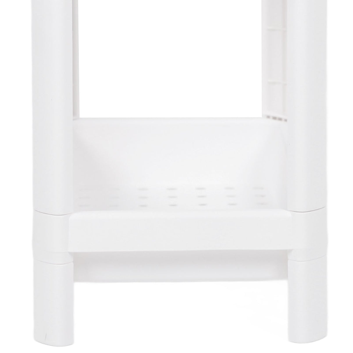Bathroom Tower Shelf Plastic Freestanding Storage Rack Organizer Multifunctional Shelving Unit for Living Room Bedroom Kitchen White 2 Layers