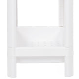 Bathroom Tower Shelf Plastic Freestanding Storage Rack Organizer Multifunctional Shelving Unit for Living Room Bedroom Kitchen White 2 Layers
