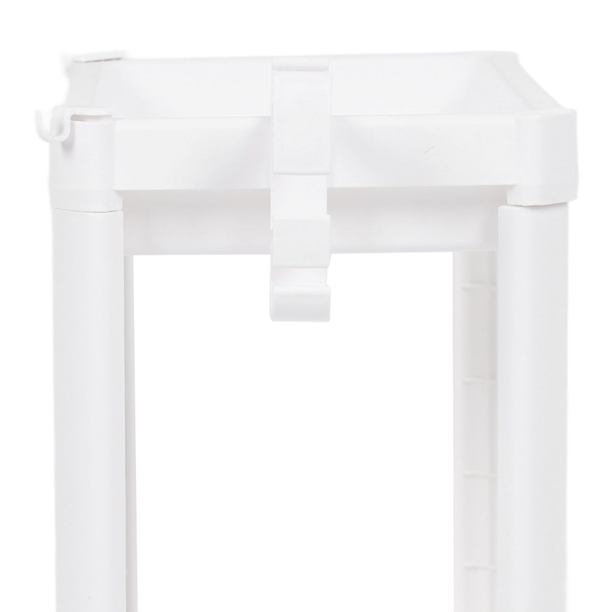 Bathroom Tower Shelf Plastic Freestanding Storage Rack Organizer Multifunctional Shelving Unit for Living Room Bedroom Kitchen White 2 Layers