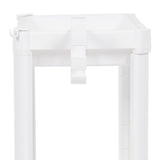Bathroom Tower Shelf Plastic Freestanding Storage Rack Organizer Multifunctional Shelving Unit for Living Room Bedroom Kitchen White 2 Layers