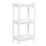 Bathroom Tower Shelf Plastic Freestanding Storage Rack Organizer Multifunctional Shelving Unit for Living Room Bedroom Kitchen White 3 Layers