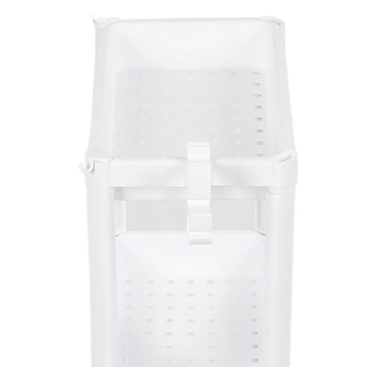 Bathroom Tower Shelf Plastic Freestanding Storage Rack Organizer Multifunctional Shelving Unit for Living Room Bedroom Kitchen White 3 Layers