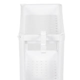 Bathroom Tower Shelf Plastic Freestanding Storage Rack Organizer Multifunctional Shelving Unit for Living Room Bedroom Kitchen White 3 Layers - Extra Image