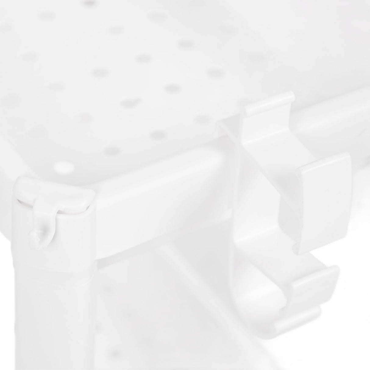 Bathroom Tower Shelf Plastic Freestanding Storage Rack Organizer Multifunctional Shelving Unit for Living Room Bedroom Kitchen White 2 Layers (with Wheel)