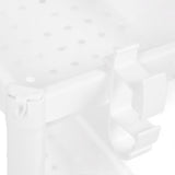 Bathroom Tower Shelf Plastic Freestanding Storage Rack Organizer Multifunctional Shelving Unit for Living Room Bedroom Kitchen White 2 Layers (with Wheel) - Extra Image