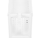 Bathroom Tower Shelf Plastic Freestanding Storage Rack Organizer Multifunctional Shelving Unit for Living Room Bedroom Kitchen White 2 Layers (with Wheel)