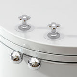 Toilet Lid Handle Toilet Cover Lifter Electroplated Flower Shape Adhesive Easy to Use Toilet Lifter Handle for Bedroom - Front View