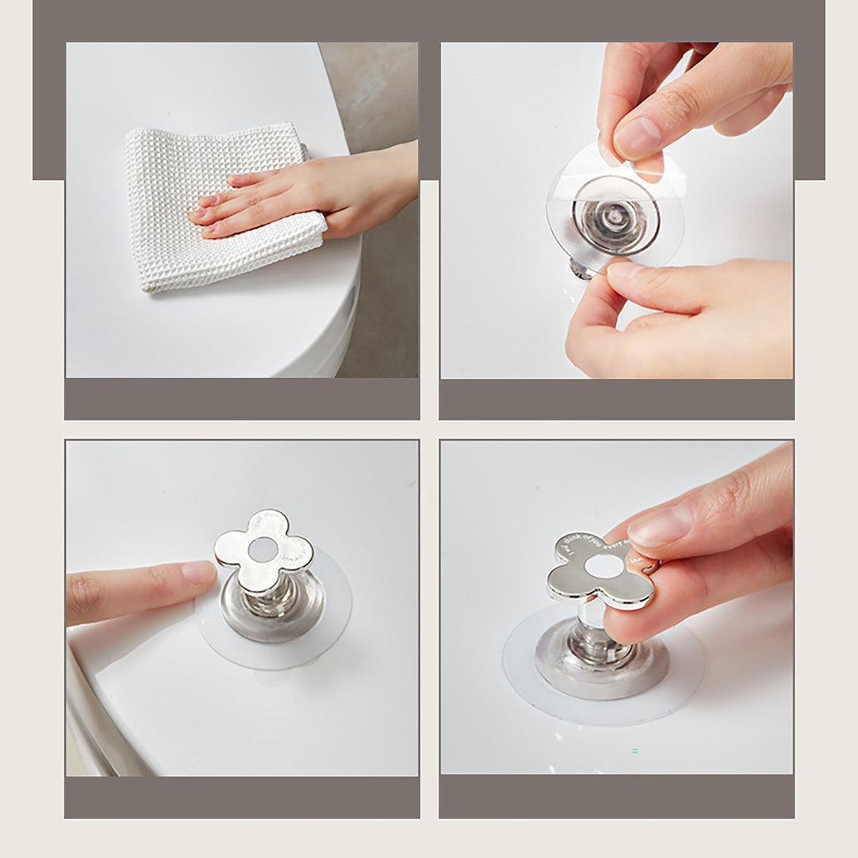Toilet Lid Handle Toilet Cover Lifter Electroplated Flower Shape Adhesive Easy to Use Toilet Lifter Handle for Bedroom