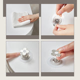 Toilet Lid Handle Toilet Cover Lifter Electroplated Flower Shape Adhesive Easy to Use Toilet Lifter Handle for Bedroom - Rear View