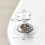 Toilet Lid Handle Toilet Cover Lifter Electroplated Flower Shape Adhesive Easy to Use Toilet Lifter Handle for Bedroom - Extra Image