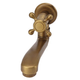 Antique Garden Faucet with Extended Spout Antifreezing Copper Wall Mount Single Cold Water Tap for Washing Round Spout - Front View