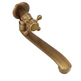 Antique Garden Faucet with Extended Spout Antifreezing Copper Wall Mount Single Cold Water Tap for Washing Round Spout
