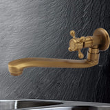 Antique Garden Faucet with Extended Spout Antifreezing Copper Wall Mount Single Cold Water Tap for Washing Round Spout - Extra Image