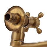 Antique Garden Faucet with Extended Spout Antifreezing Copper Wall Mount Single Cold Water Tap for Washing Round Spout - Extra Image