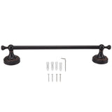 Towel Bar Copper Retro Space Saving 40CM Multifunctional Tilt Proof Single Towel Rack for Bathroom Accessories Black Antique