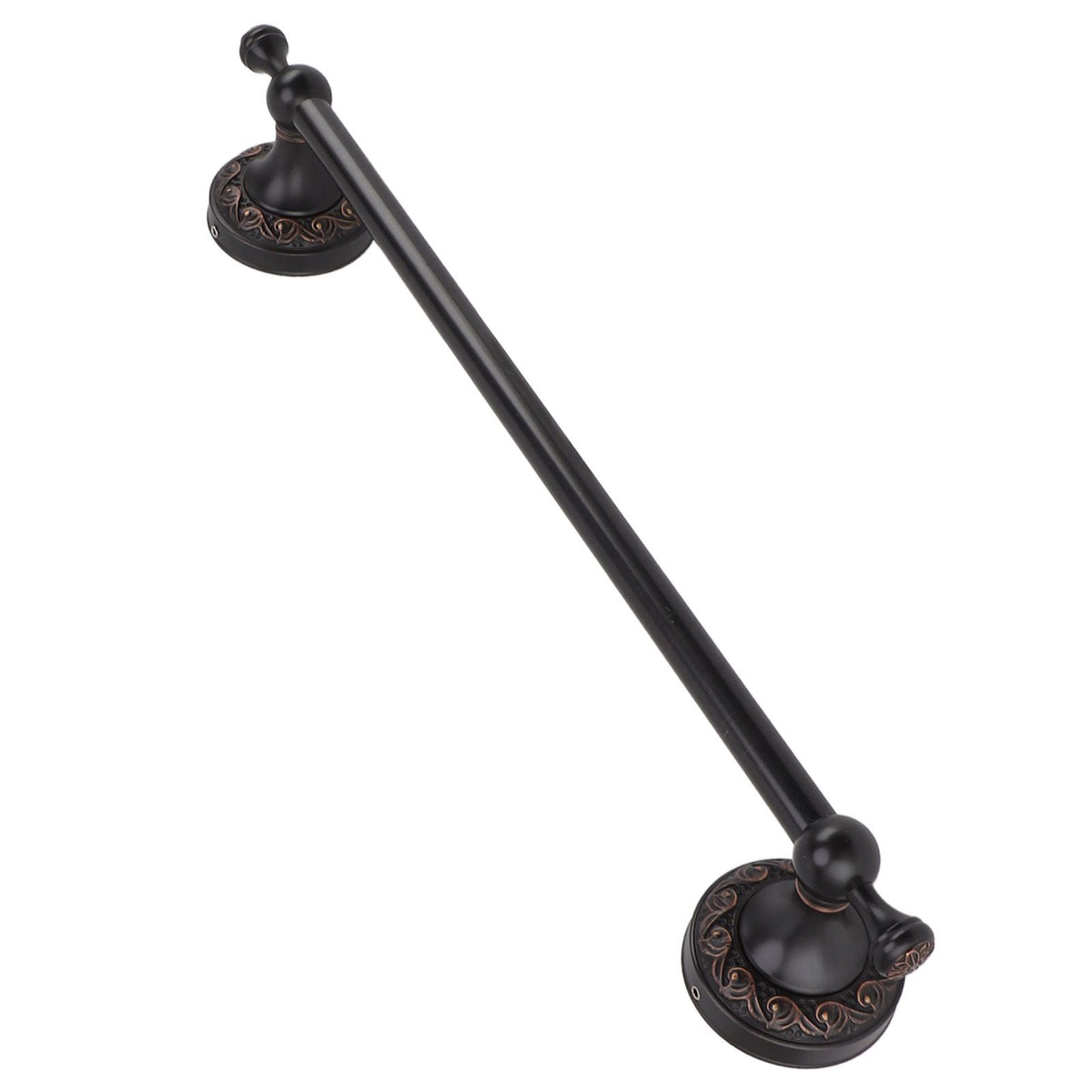 Towel Bar Copper Retro Space Saving 40CM Multifunctional Tilt Proof Single Towel Rack for Bathroom Accessories Black Antique