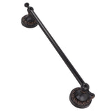 Towel Bar Copper Retro Space Saving 40CM Multifunctional Tilt Proof Single Towel Rack for Bathroom Accessories Black Antique - Top-Down View