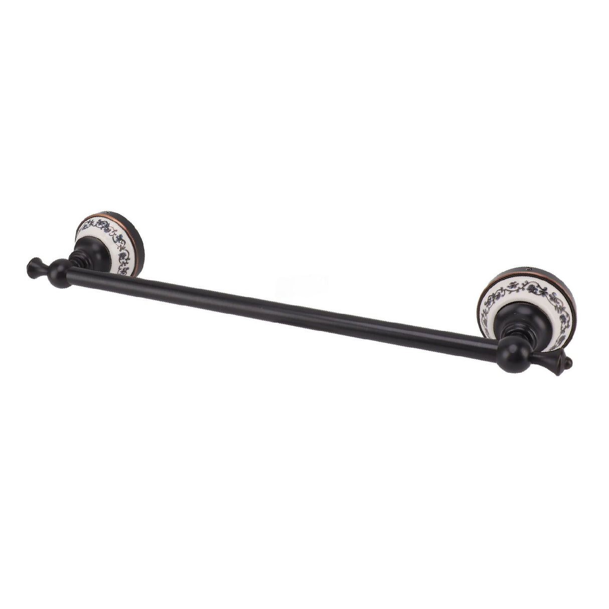 40.5cm Bathroom Towel Bar Copper Bath Towel Rack Single Towel Bar Wall Mounted Towel Holder European Style Black Antique