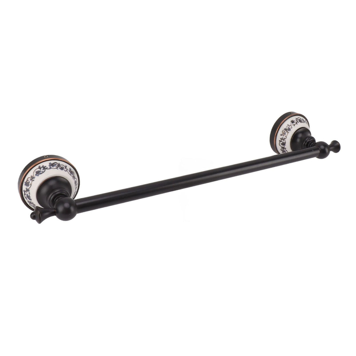 40.5cm Bathroom Towel Bar Copper Bath Towel Rack Single Towel Bar Wall Mounted Towel Holder European Style Black Antique