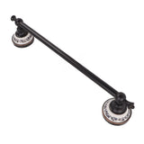 40.5cm Bathroom Towel Bar Copper Bath Towel Rack Single Towel Bar Wall Mounted Towel Holder European Style Black Antique - 45-Degree Angle