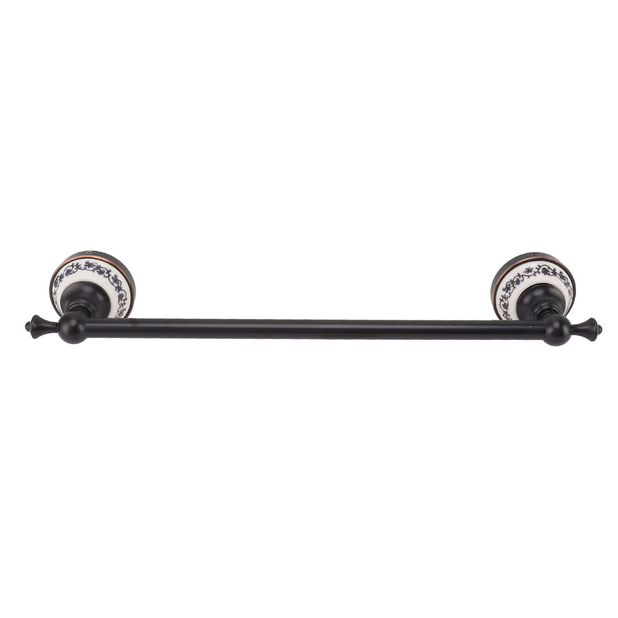 40.5cm Bathroom Towel Bar Copper Bath Towel Rack Single Towel Bar Wall Mounted Towel Holder European Style Black Antique