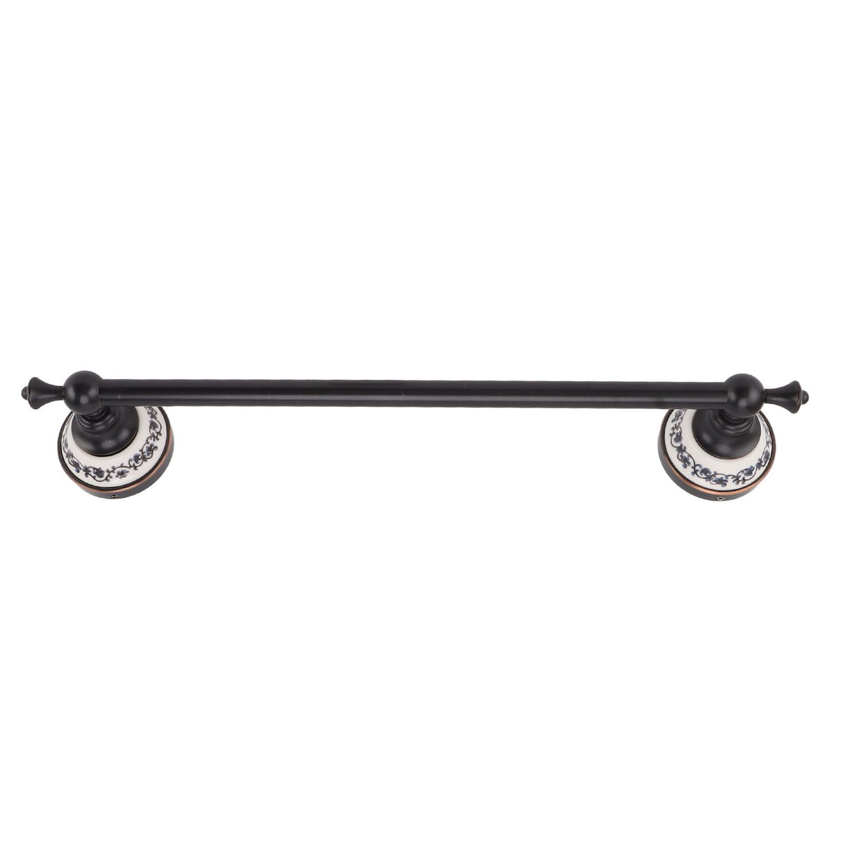 40.5cm Bathroom Towel Bar Copper Bath Towel Rack Single Towel Bar Wall Mounted Towel Holder European Style Black Antique