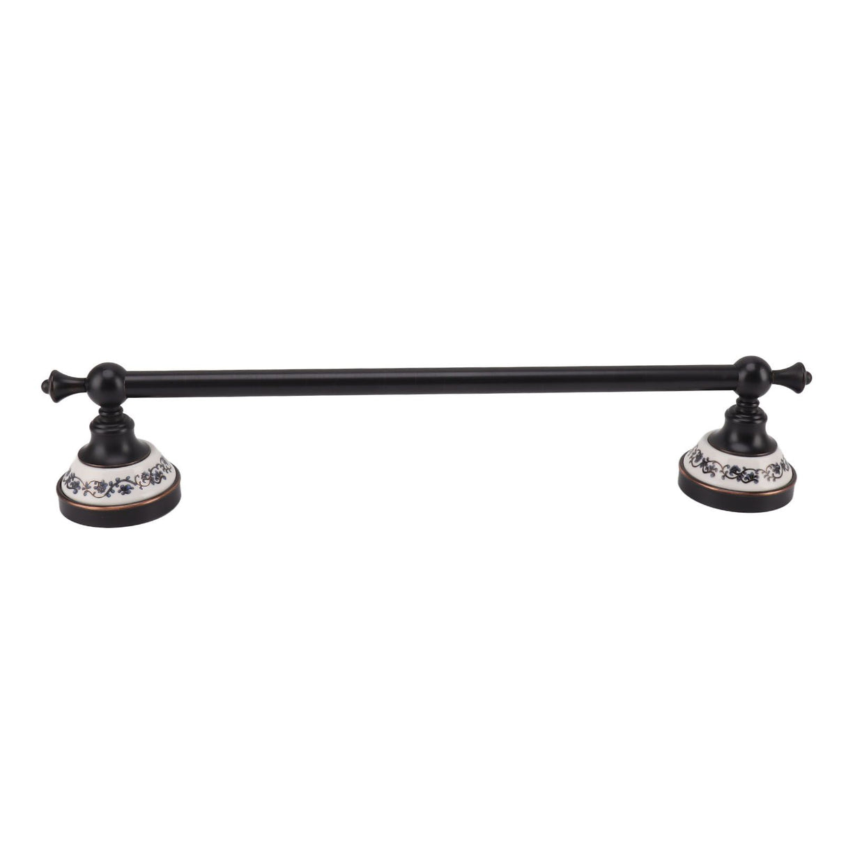 40.5cm Bathroom Towel Bar Copper Bath Towel Rack Single Towel Bar Wall Mounted Towel Holder European Style Black Antique